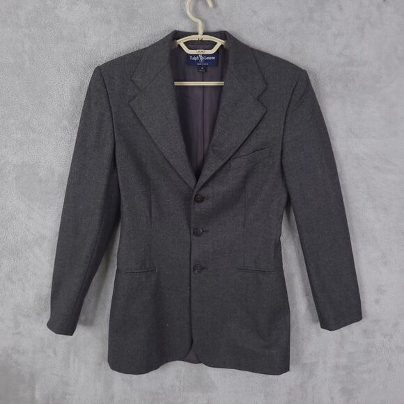 Ralph Lauren Wool Cashmere Blazer Womens Sz 6 Single Breasted Union Made In USA - Picture 1 of 14